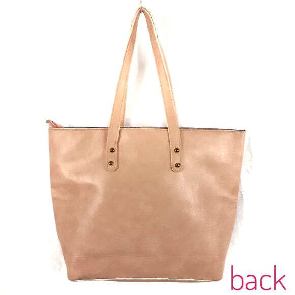 FASHION BAG Nude Pink Tote Bag Handbag Computer Bag Purse Travel Carry On Work - Picture 3 of 8